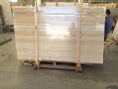 Popular silk golden wood marble slab